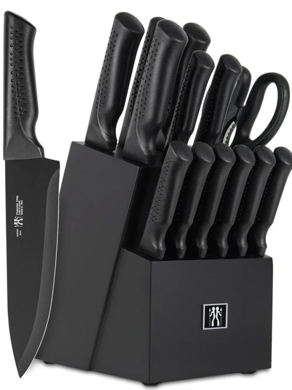 HUNTER DUAL 15 Pcs Kitchen Knife Set High Carbon Stainless Steel, Black *NEW*